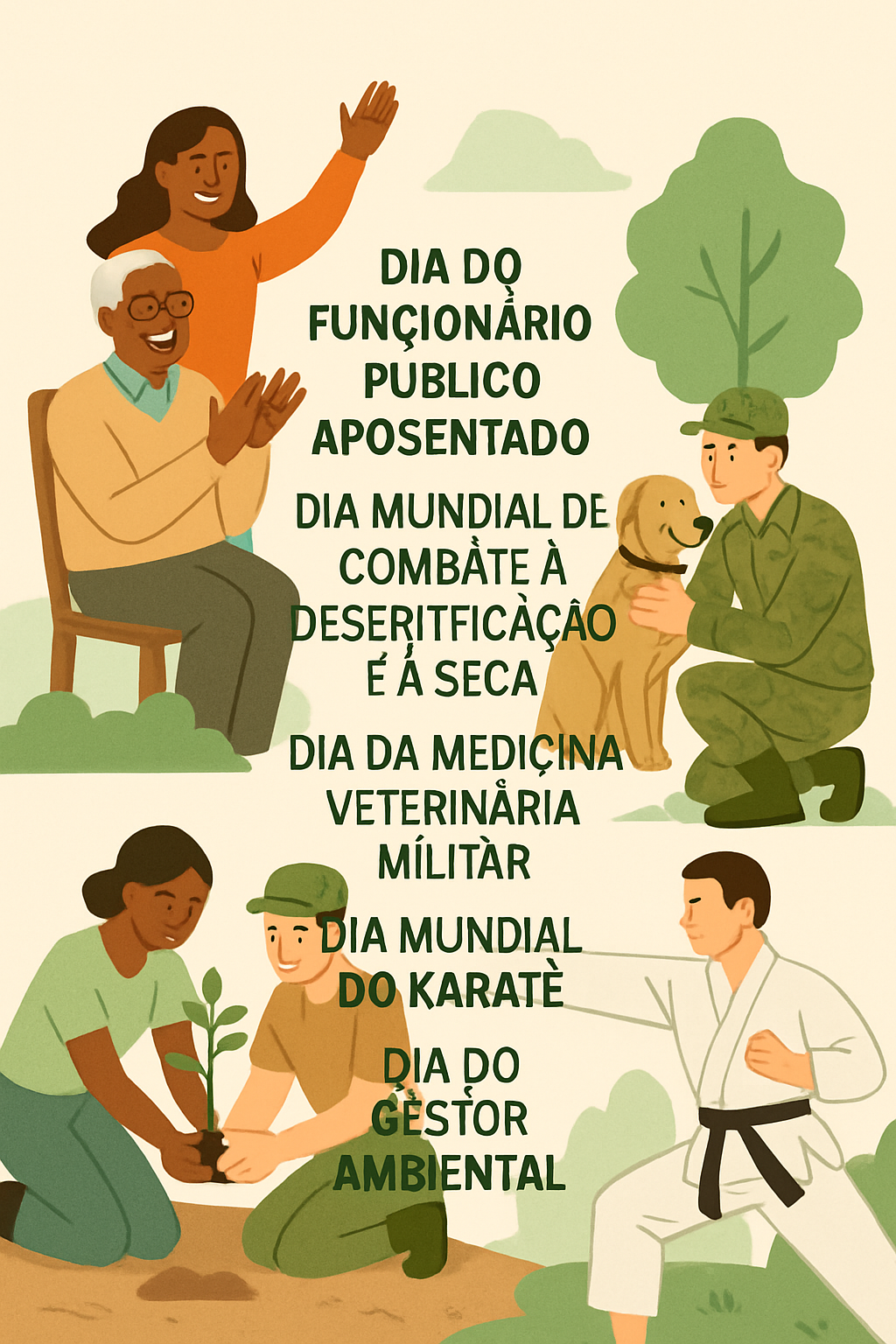 17 de Junho: Um Dia de Celebração e Conscientização 2 Dia do Funcionário Público Aposentado, Dia Mundial de Combate à Desertificação e à Seca, Dia da Medicina Veterinária Militar, Dia Mundial do Karatê, Dia do Gestor Ambiental